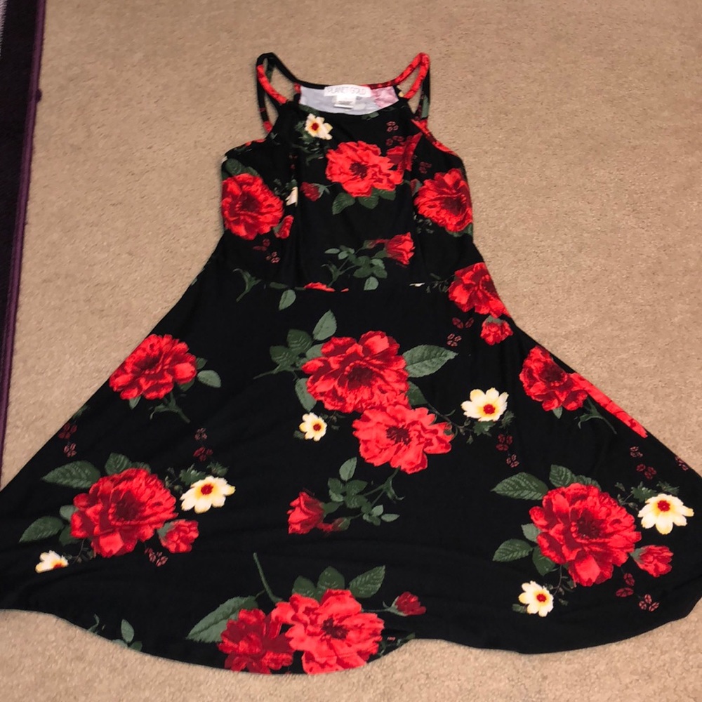 Floral Black Dress